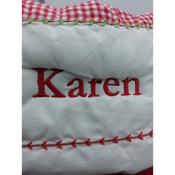 Pottery Barn Kids Karen Jumbo Stocking Santa Gifts Holiday Xmas Quilted 31.5 in - Picture 5 of 13